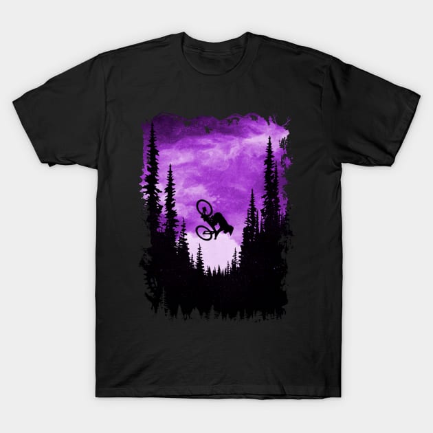 MTB Purple Art T-Shirt by OneRedFox